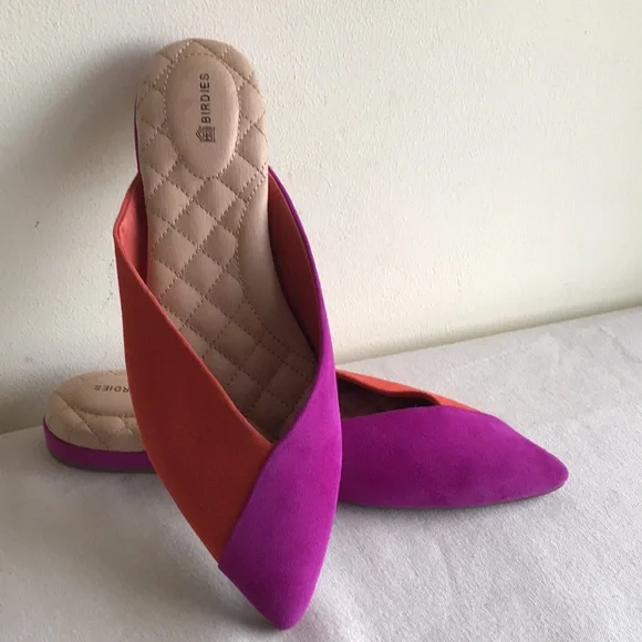 EUC Birdie’s size 9 The Swan slippers. Pink and orange Sangria flats pointed toe - Picture 13 of 13